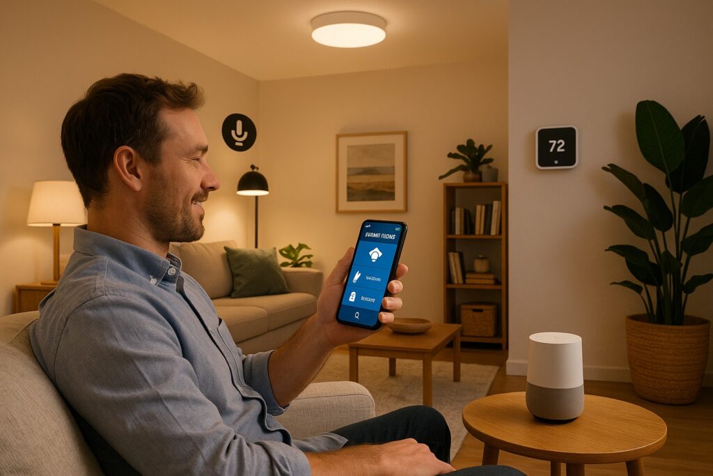 A modern home with integrated smart technology