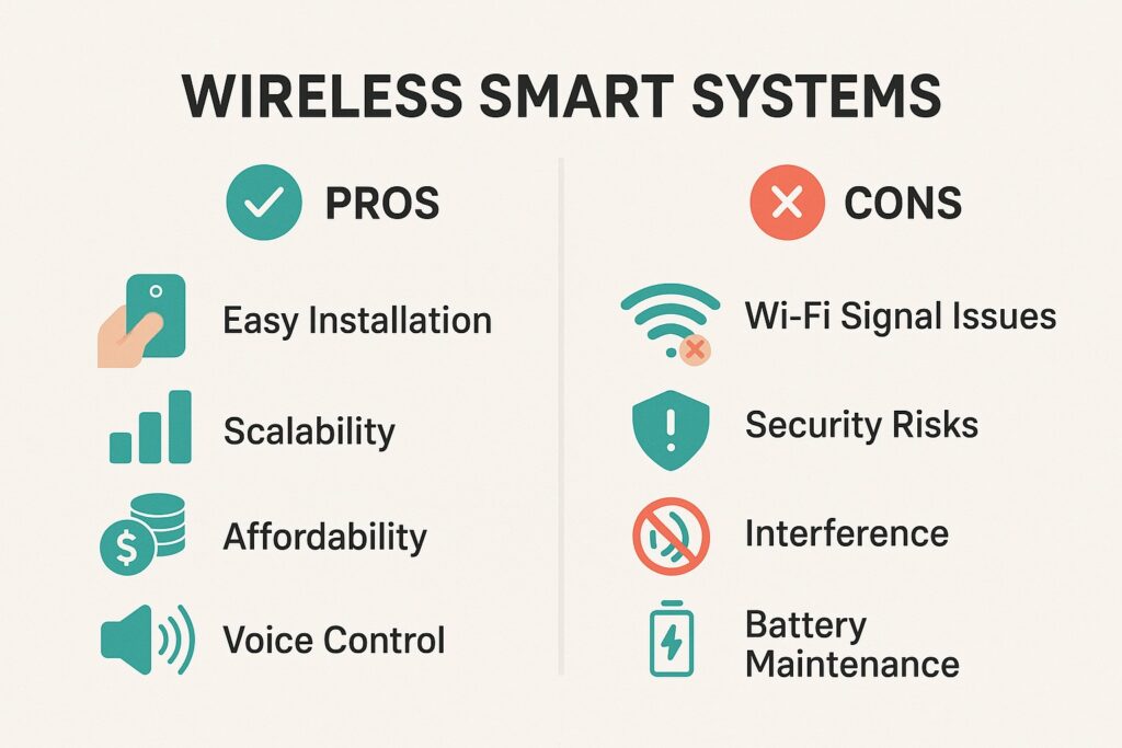 Pros and cons for wireless smart home systems