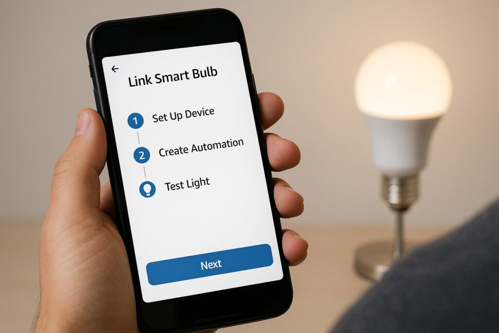Smart home beginner setting up voice commands via assistant app with clear steps