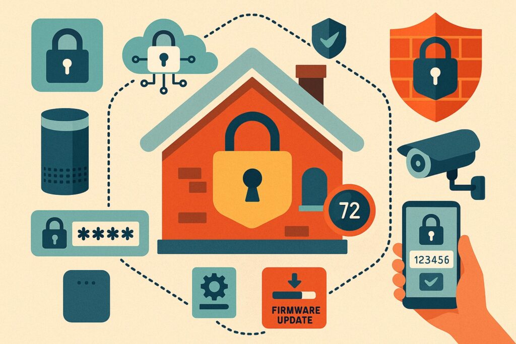 Smart home devices protected by encryption two factor authentication