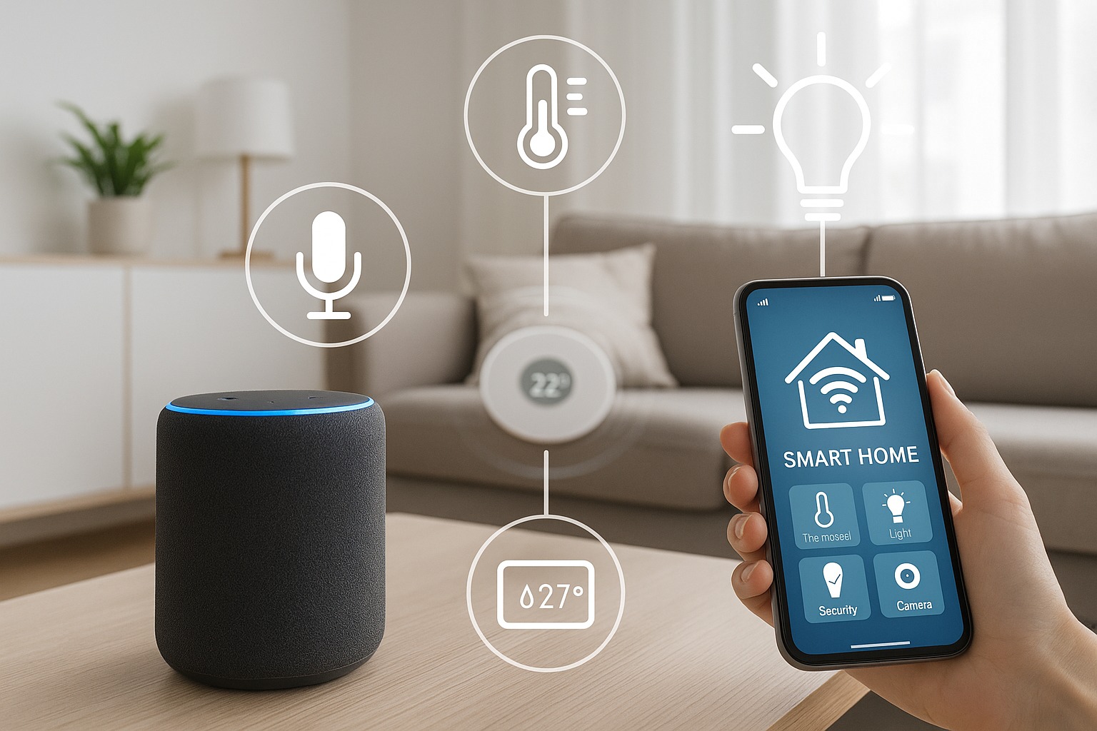 modern smart home setup with connected devices and automation interface